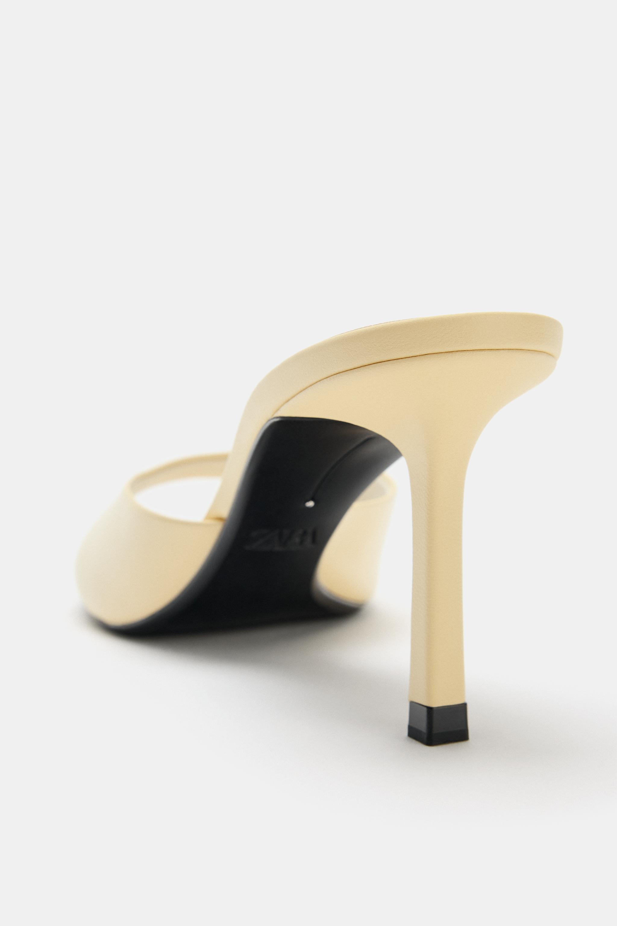 SANDALES À TALONS EN CUIR